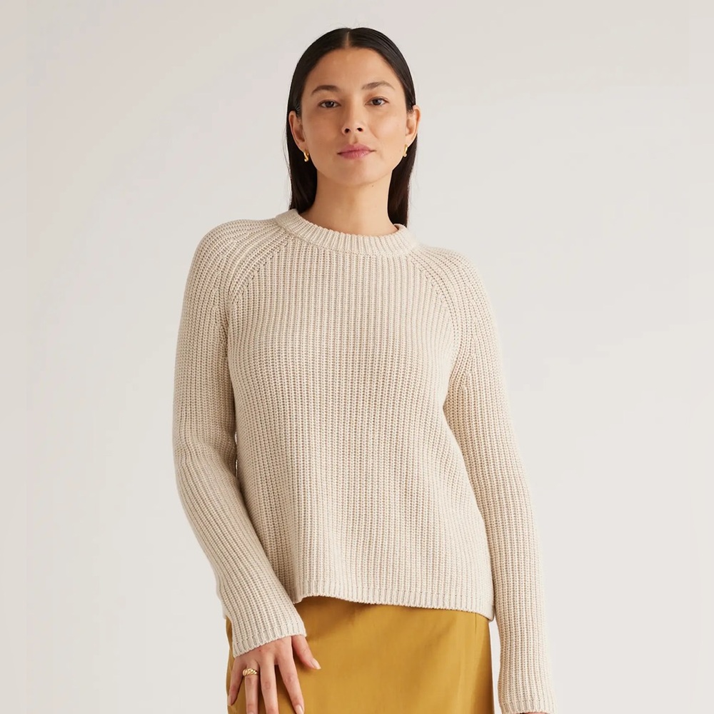 Quince 100% Organic Cotton Fisherman Crew Sweater